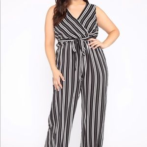 Fashion Nova Striped Jumpsuit